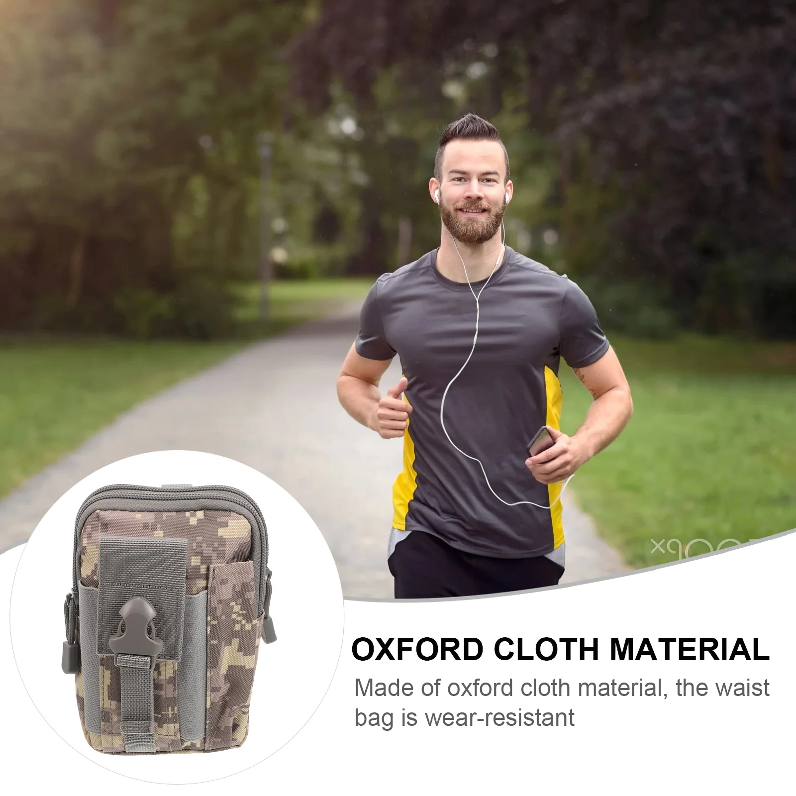 

Waterproof Phone Bag Purse Waist Outdoor Camouflage Mens Belt Bags Oxford Cloth Pouch
