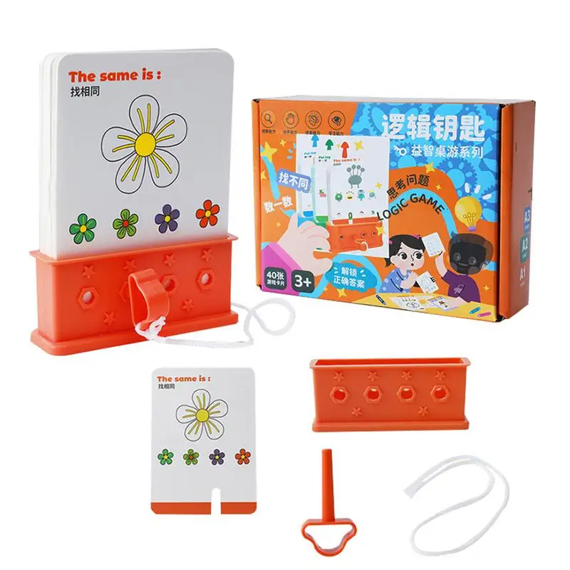 

Flash Cards For Kids Children's Logic Thinking Training Games Preschool Toddler Flashcards With Key And Rope For 3-6 Years Old