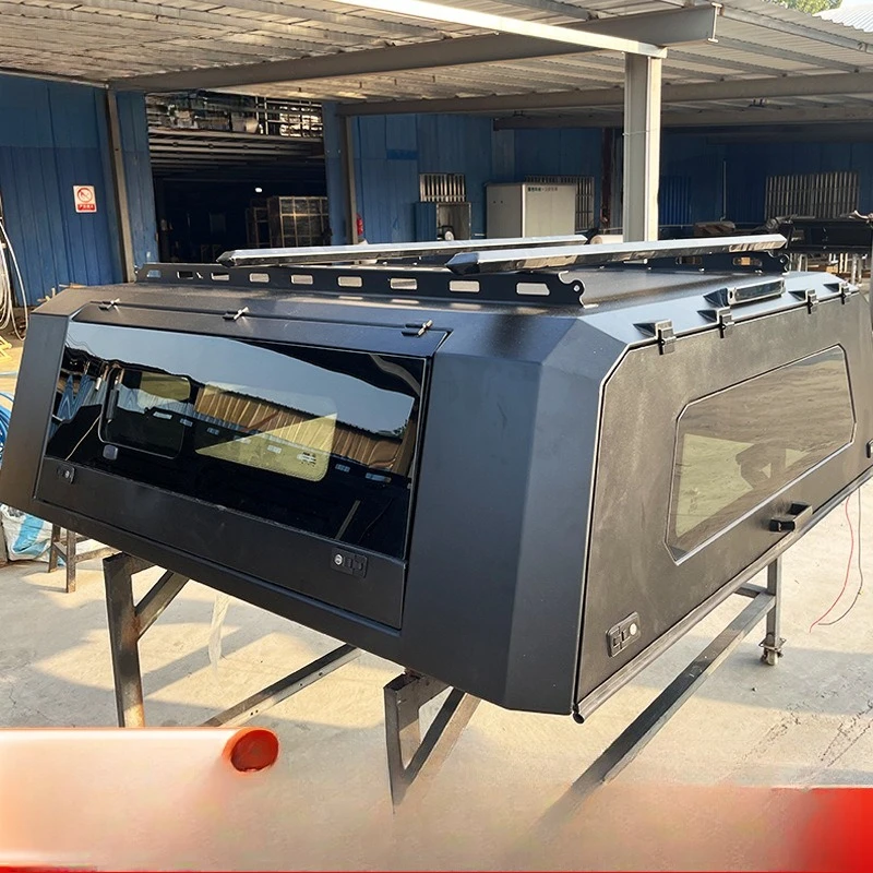 All-glass high-cover pickup truck modified, aluminum-magnesium alloy material split three-door rear box