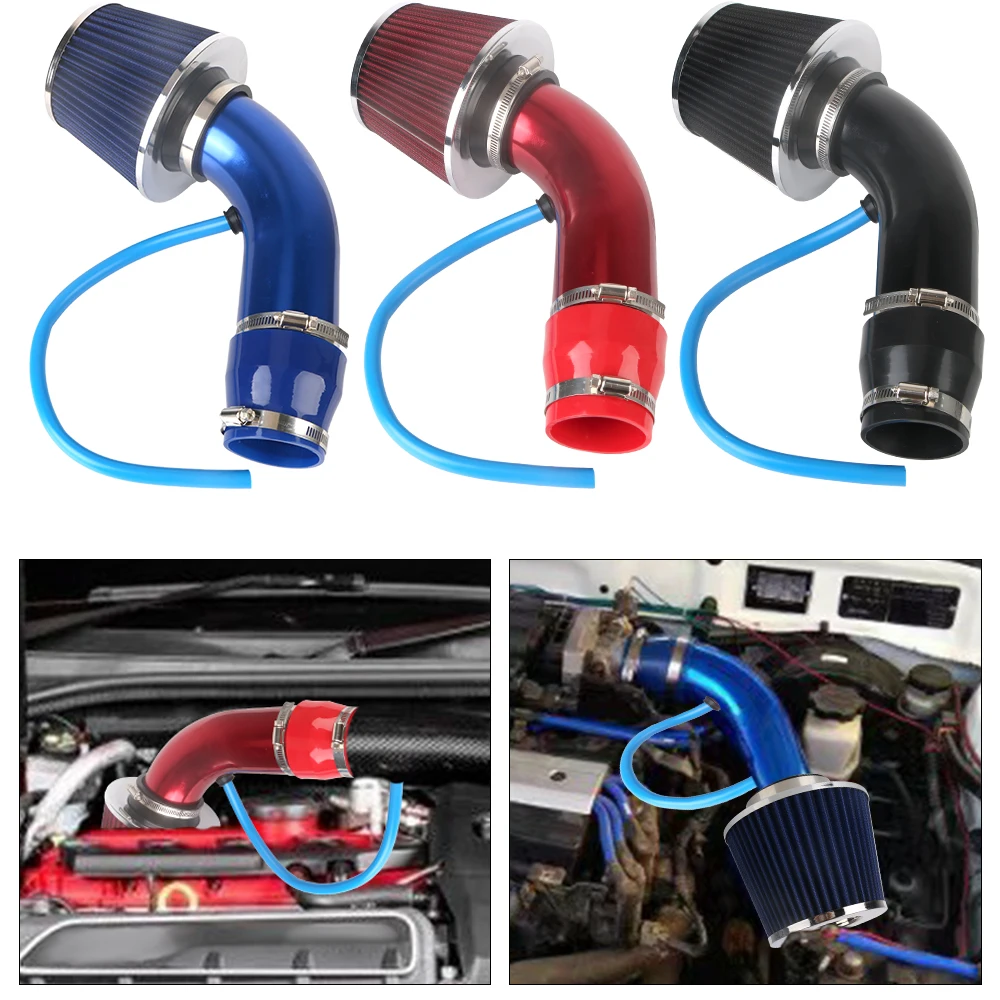 Car Accessories 76mm/3Inch Universal Aluminum With Air Filter Turbo Induction Pipe Tube Kit Car Cold Air Intake System