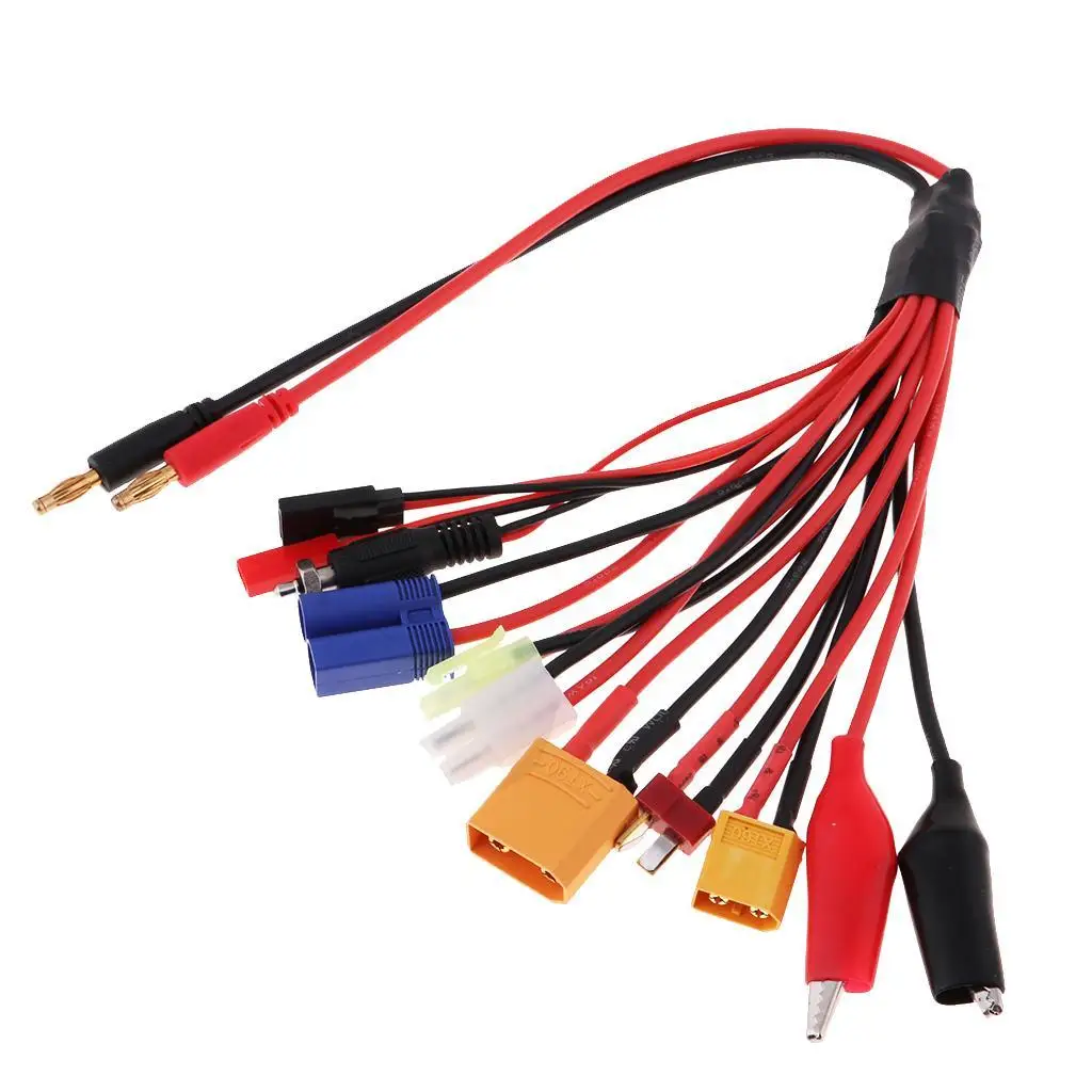 

Универсальный зарядный кабель 10-в-1 с металлическим адаптером и симметричным разъемом XT60 XT90 JST для радиоуправляемых лодок и квадрокоптеров