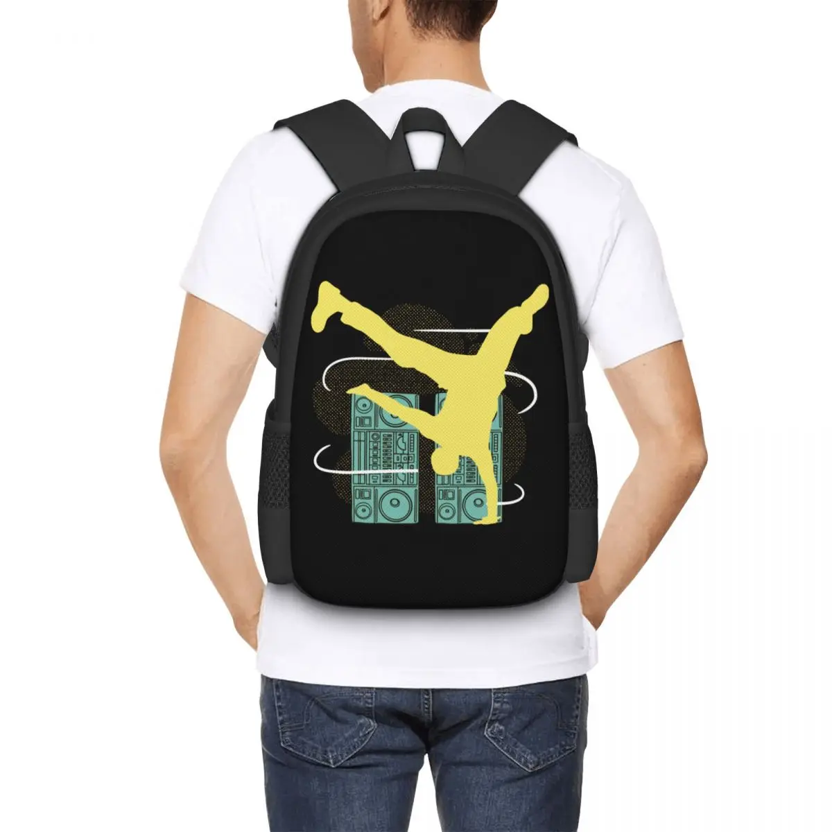 Breakdancer Hip Hop  Collaboration Backpack Large Capacity Cute Foldable 3d Printing