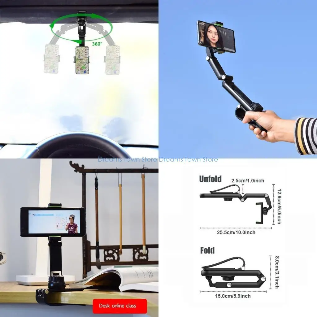 

HX6A Multi-function Foldable Car Phone Holder Mount Suitable for Kitchen /Car/Selfie