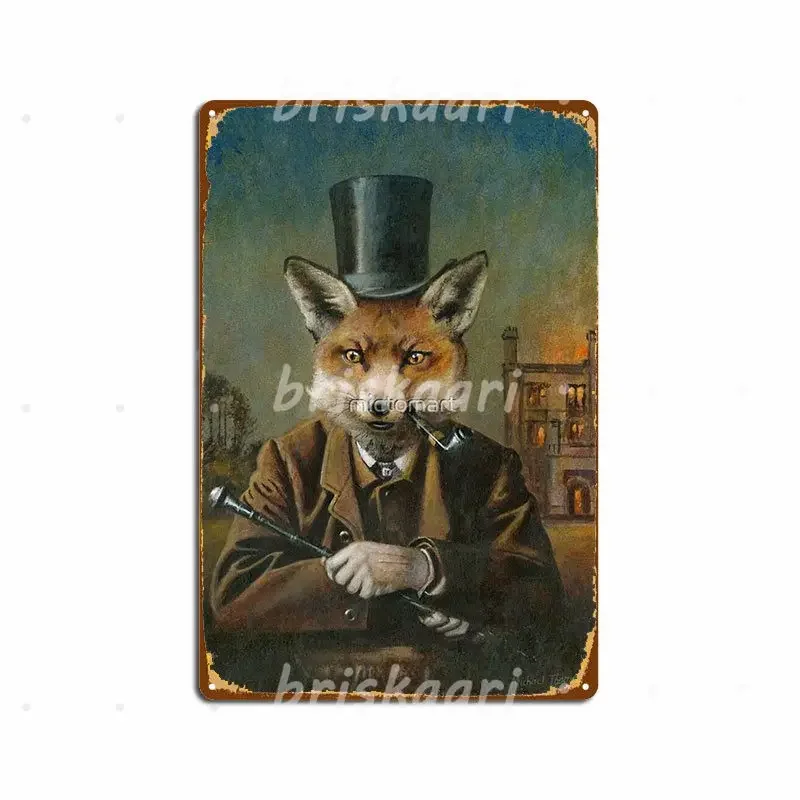 The Dapper Fox Metal Signs Pub Retro Cave Pub Plates Metal Posters