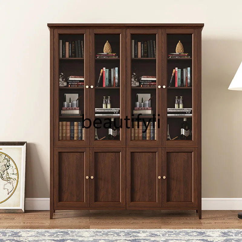 

American Country Style Combination Large Bookcase Bookshelf Storage File Cabinet Multi-layer Study Furniture