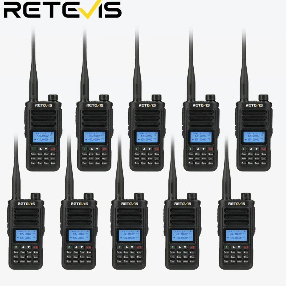 10PCS Retevis RA89 10W Walkie Talkie Long Range Walkie-talkies Ham Two-way Radio Communicator VHF UHF Waterproof