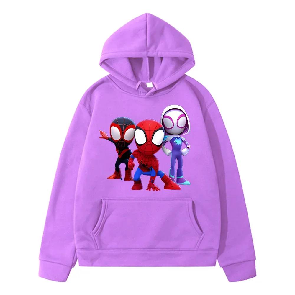 Spidey and His Amazing Friends Fashion Cartoon Printing Hoodies Girls Boys Casual Tops Sweatshirts  Fleece Long Sleeve Hoody Top