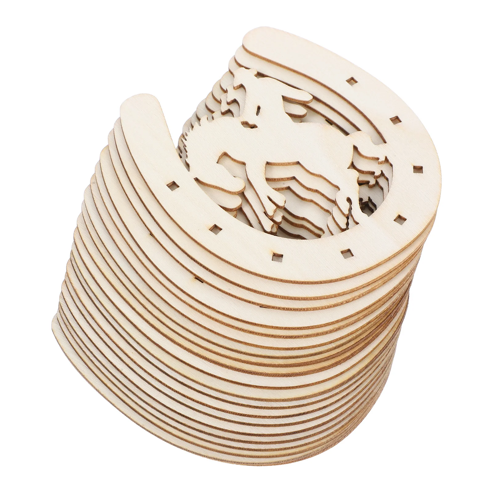 

20Pcs Horseshoe Wood Cutouts DIY Unpainted Slices for Animal Gift Tags Western Party Favors Craft Supplies Wall Decor Horse