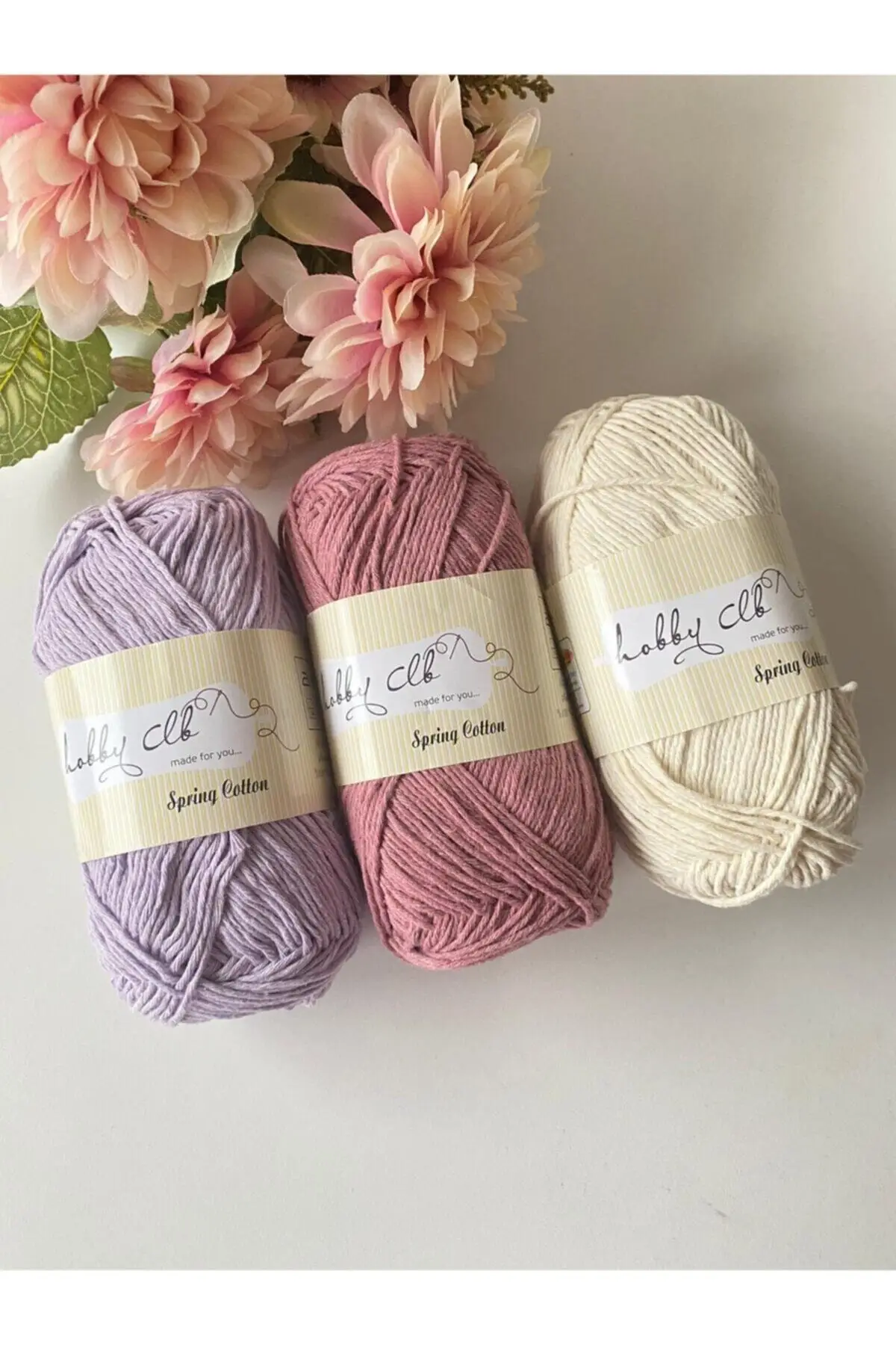 Pcs set 100 Cotton Punch (Punch) And Amigurumi Rope Set (lilac-pale Pink-cream)