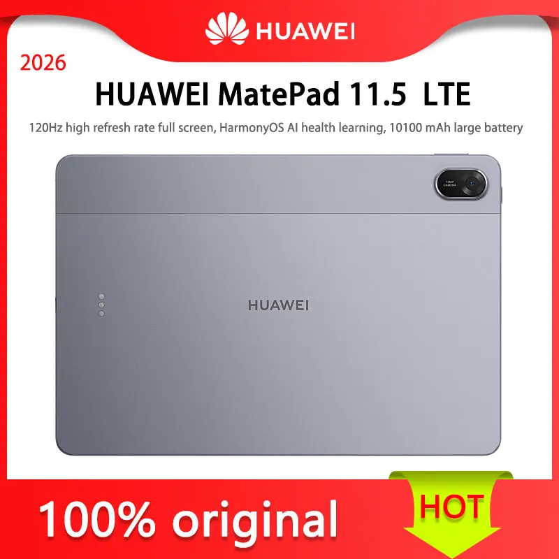 HUAWEI MatePad 11.5 2026 LTE версия, полноэкранный, высокая частота обновления 120 Гц, обучение здоровья HarmonyOS AI, большой аккумулятор емкостью 10100 мАч HUAWEI MatePad 11.5 2026 LTE версия, полноэкранный, высокая частота обновления 120 Гц, обучение здоровья HarmonyOS AI, большой аккумулятор емкостью 10100 мАч