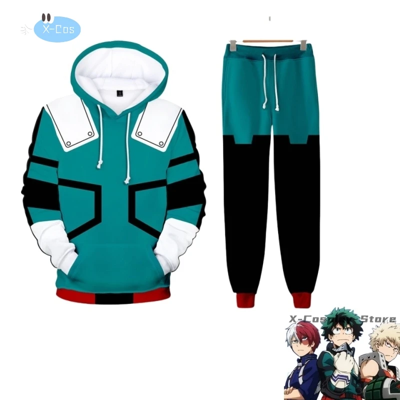 My Hero Academia Midoriya Izuku All Might Cosplay Costume School Uniform Boku No Hero Academia 3D Print Mens Hoodies Pants suit