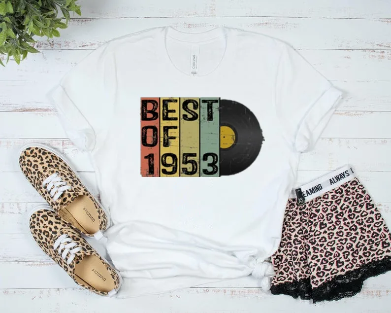 Vintage Best of 1953, 68th Birthday Gift For Men Women For Him Her Retro Birthday Party 100%cotton Shirts kawaii Unisex goth y2k