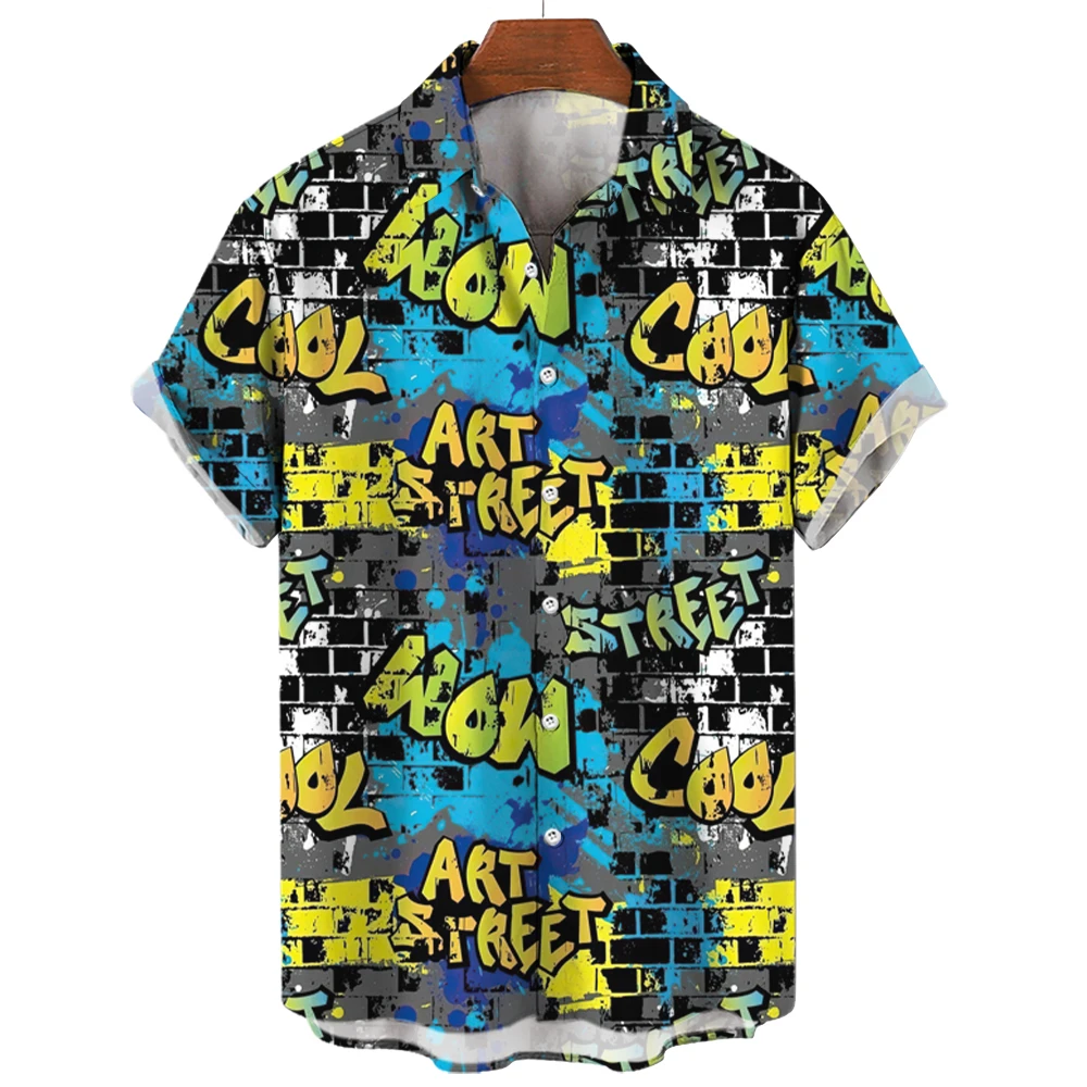 

Рубашка в стиле хип-хоп с 3d принтом, американская мужская летняя модная повседневная одежда с короткими рукавами, уличная одежда большого размера, новинка