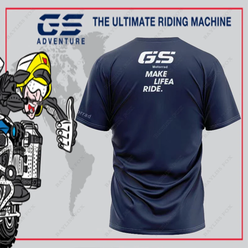 Summer Motorrad Motorcycle Tour T Shirt For BMW R1200 R1250 F850 GS Adventure Ride Quick Dry Breathable Not Fade Jersey