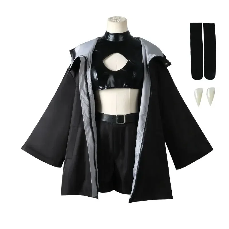 A Anime CALL OF THE NIGHT Nanakusa Nazuna Cosplay Costume Aldult Unisex Cool Cloak Jacket Denture Wig Loli Maid Halloween Suit