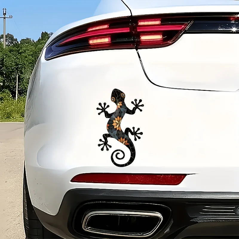 

Виниловая наклейка с изображением геккона, водонепроницаемая наклейка с цветочным мозаичным узором, самоклеящаяся для автомобилей, ноутбуков, окон, стекла и металла