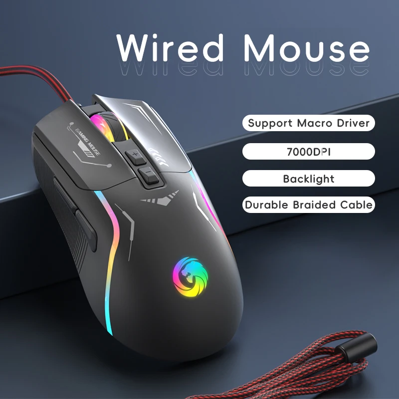 

USB Wired Gaming Mouse up to 7200DPI LED Optical Ergonomics 6 Buttons Game Pro Gamer Computer Mice for PC Laptop Gamer Mouses