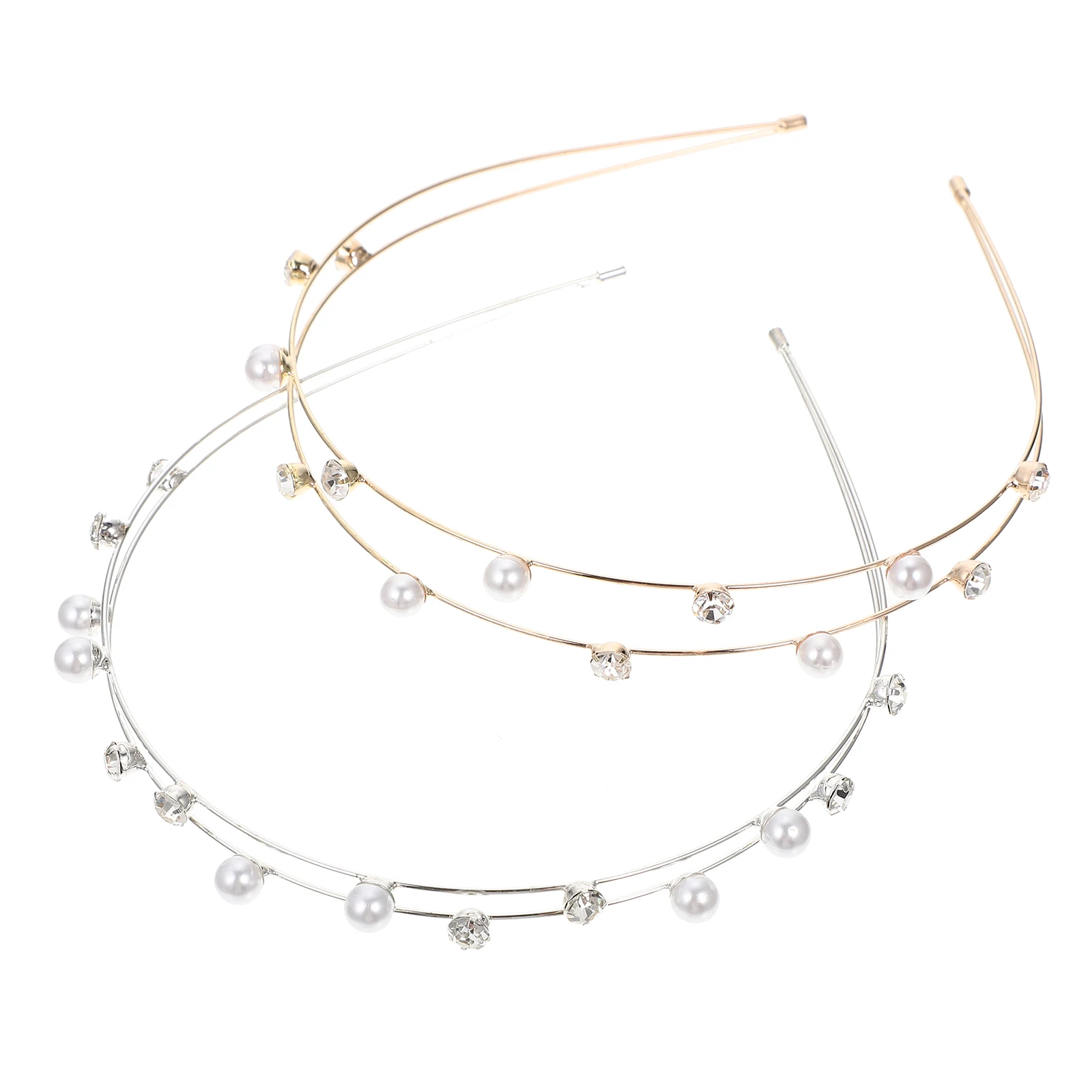 

Pearl Headband Rhinestone Hair Hoops Women Girls Accessory Elegant Headdress Comfortable Party Daily Jewelry High Materials