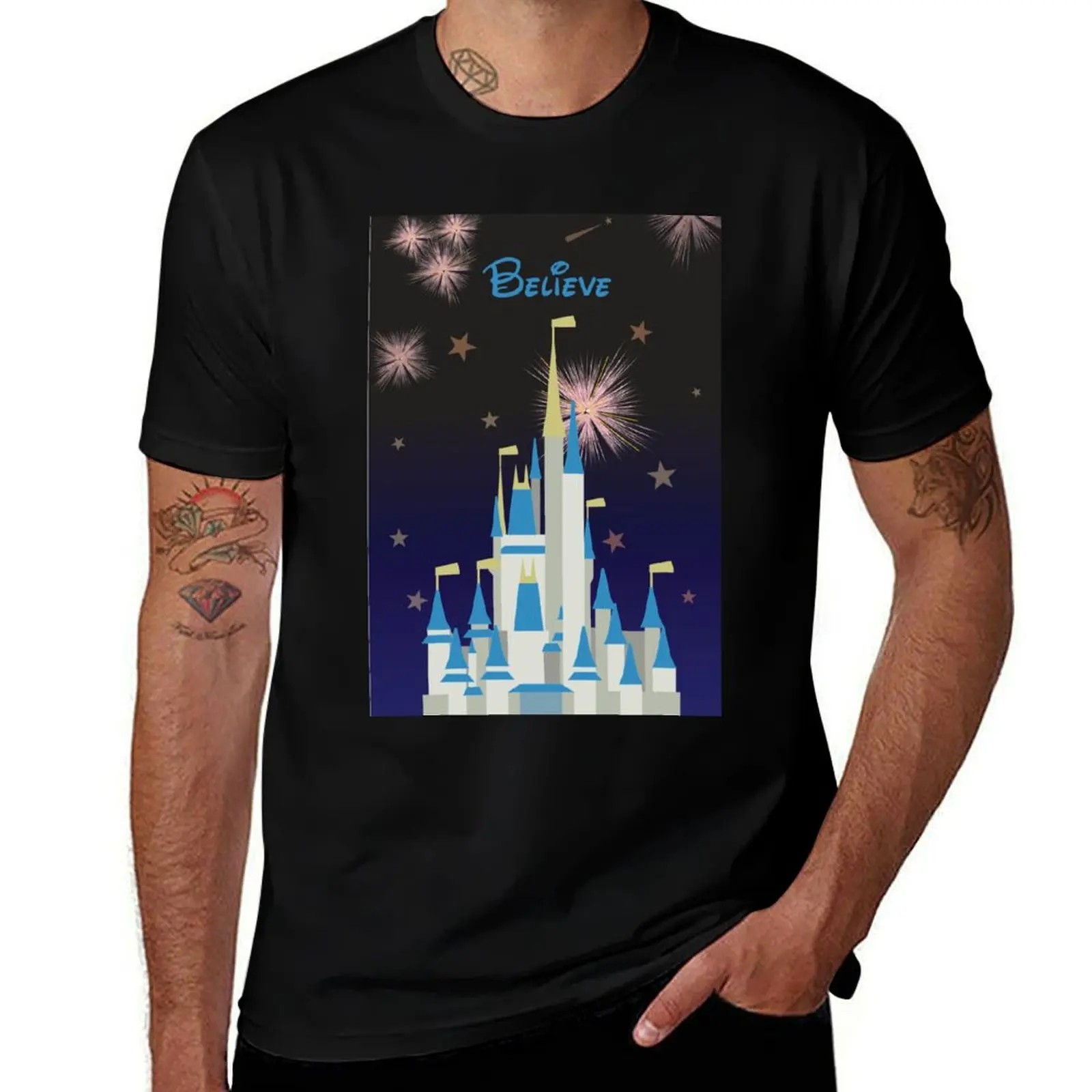 Magical Fairytale Castle - Believe T-Shirt t shirt man cotton man t shirts for men casual men t shirt cotton 100% T-Shirt