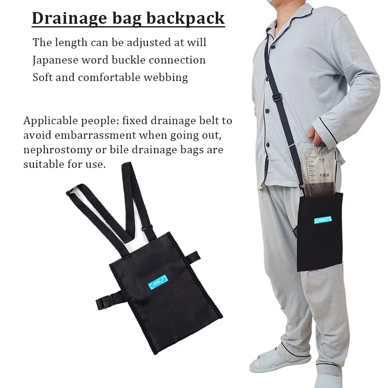 1000ml Drainage Bag Care Bag Urine Storage Bag/Catheter Bag Crossbody Backpack Ostomy Bag Bile Ostomy Catheter Holder