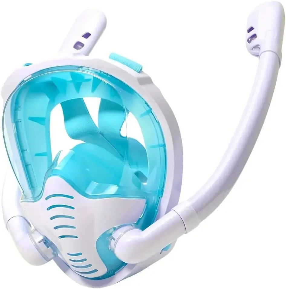 

Snorkeling Gear 180 Panoramic View Diving Mask with Detachable Camera Mount Dry Top Snorkel Mask with Dual Breathing Tubes