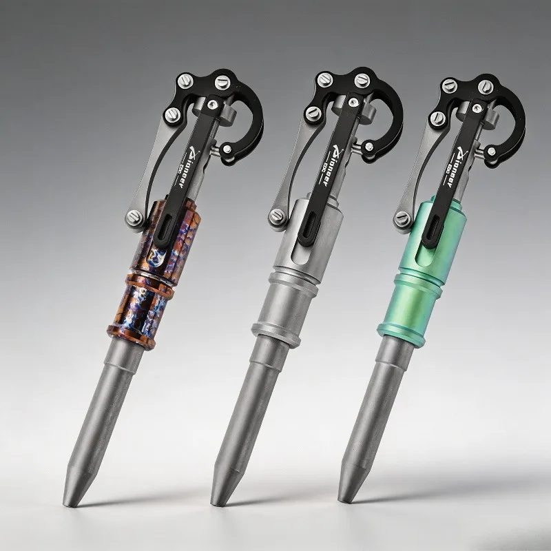 Multifunctional Titanium Alloy Tactical Pen Outdoor Stress Relief EDC Gear Camping Hiking Survival Tool Pocket Pen Gift for Men