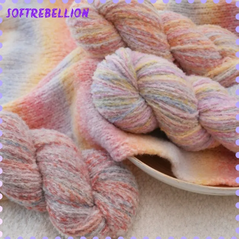 Variegated Merino Wool Chunky Yarn for Knitting Crochet Scarf DIY Craft Soft Warm Winter Handmade Project