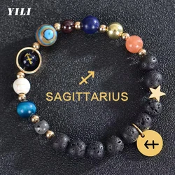 Zodiac Bracelets for Women 12 Constellations Crystal Stone Bracelet for Birthday Zodiac Gifts Constellation Charm Bracelet