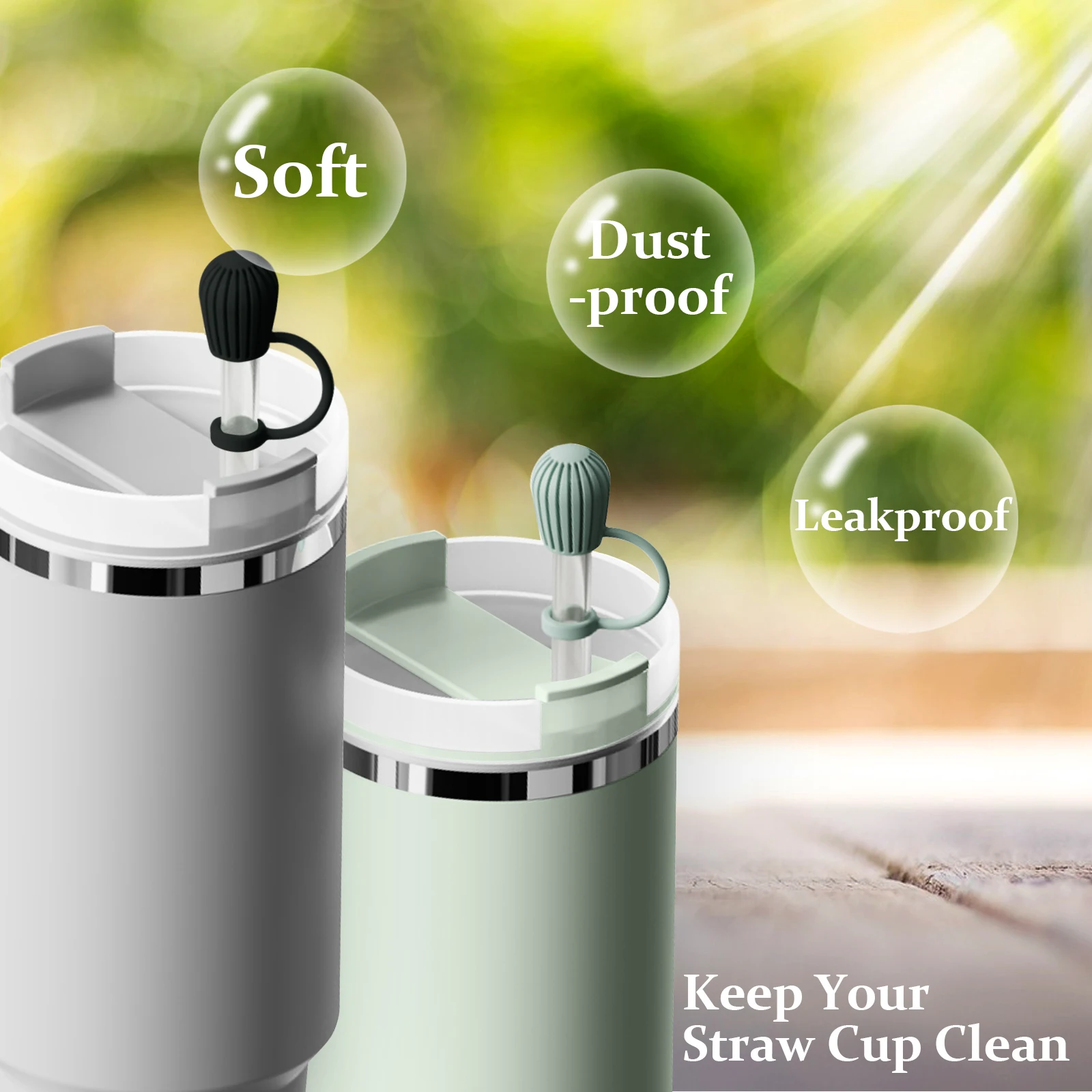 أغطية قش السيليكون من UMUST، أغطية قش مقاومة للغبار لأكواب ستانلي 30 أونصة/40 أونصة، ملحقات علوية من القش قابلة لإعادة الاستخدام