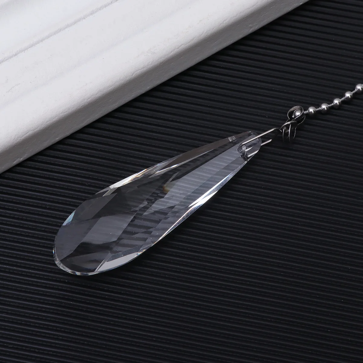 

2Pcs Fan Pull Chain Switch Pendant Crystal Hanging Large Size Heavy Decoration Compatible Ceiling Fans Light Pull Chain on-Off