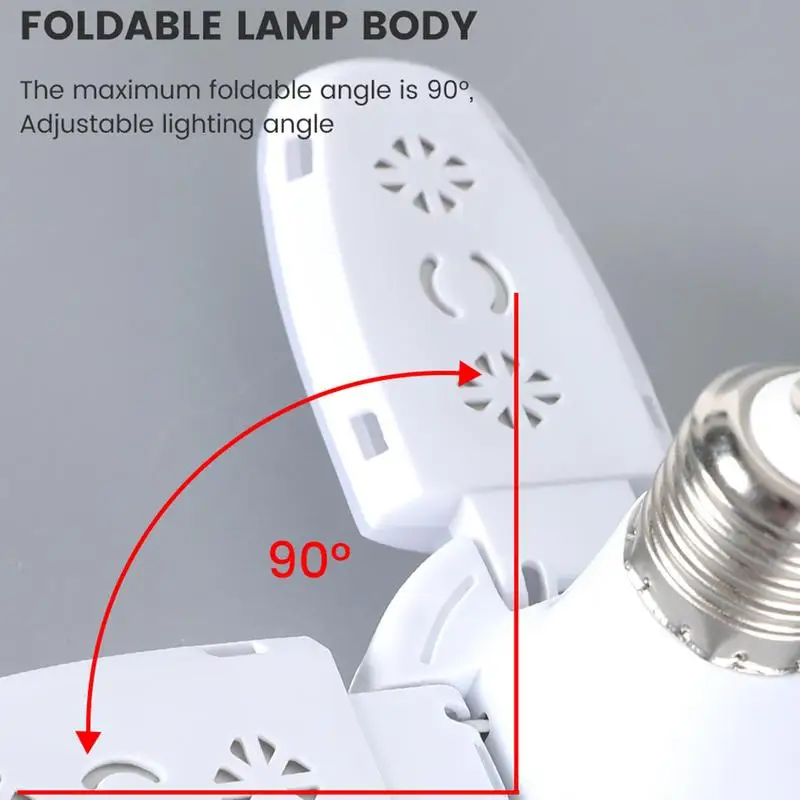 Bright LED Lighting For Garage Bright Basement Lamp With 4 Deformable Panels Creative LED Basement Wall Lamp For Attic Barn