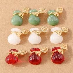 10pcs 23*3mm Gemstone Jade Fortune Bag Charm Pendant for Necklace Earrings Bracelet DIY Jewelry Making  Accessories Supplies