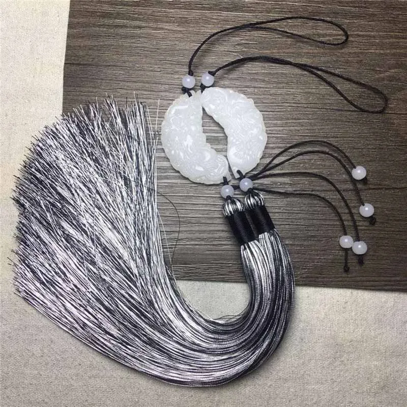 

Hanfu поясная веревка-цепочка платье аксессуар женский китайский дракон и Phoenix талия нефритовая подвеска с кисточкой унисекс