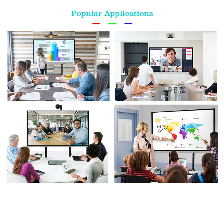 Mesin Konferensi Lcd Cerdas Interaktif 4k Ultra Tipis 75 Inci Layar All-in-one