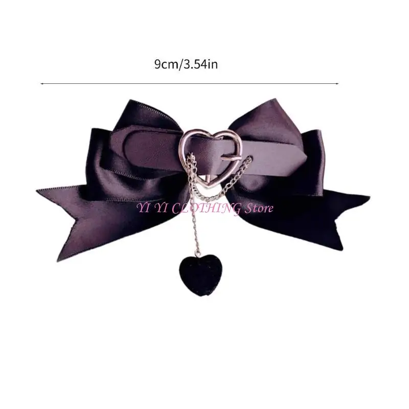 N5kf 2pcs Central cabello para niñas Harajuku Bownot & Heart adolescentes Clima cabello Halloween