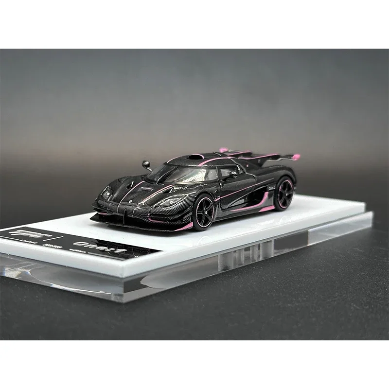 TPC 1:64 ONE Pink Gold Carbon Fiber Hood Stripe Opened Hood Diecast Car Model Collection Miniature Toys