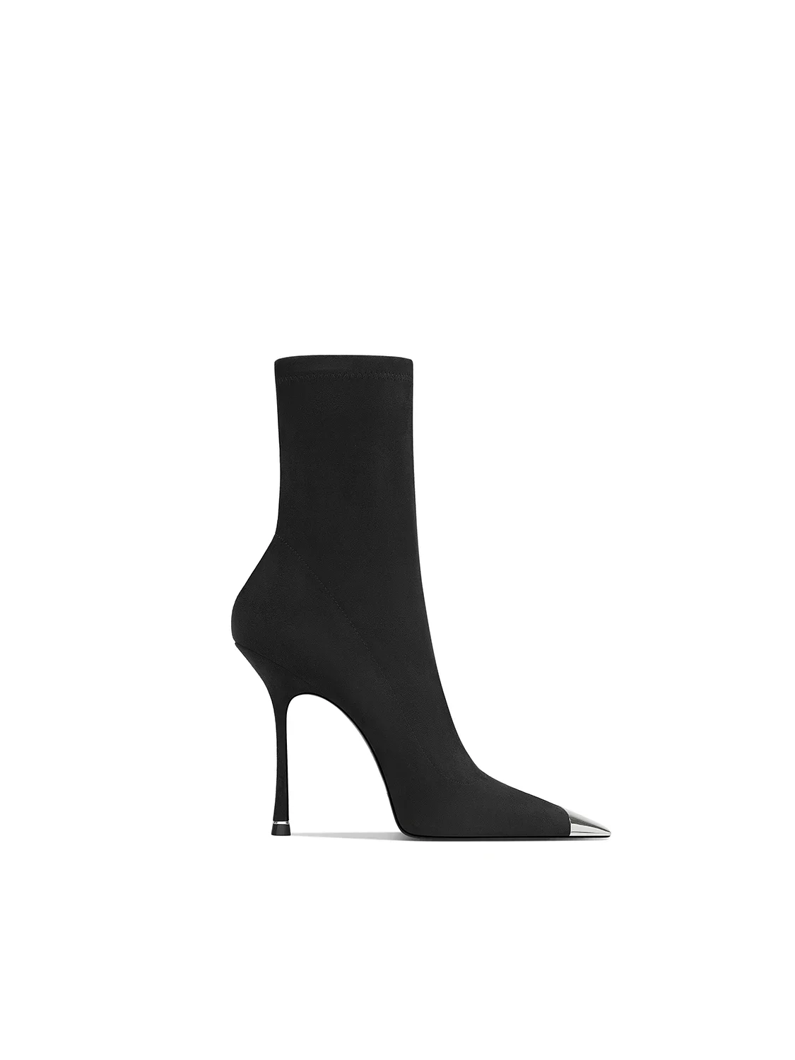 Black Elastic Boots Are Not Tired of Feet 2025 Spring New Square Head Stiletto High Heels Women
