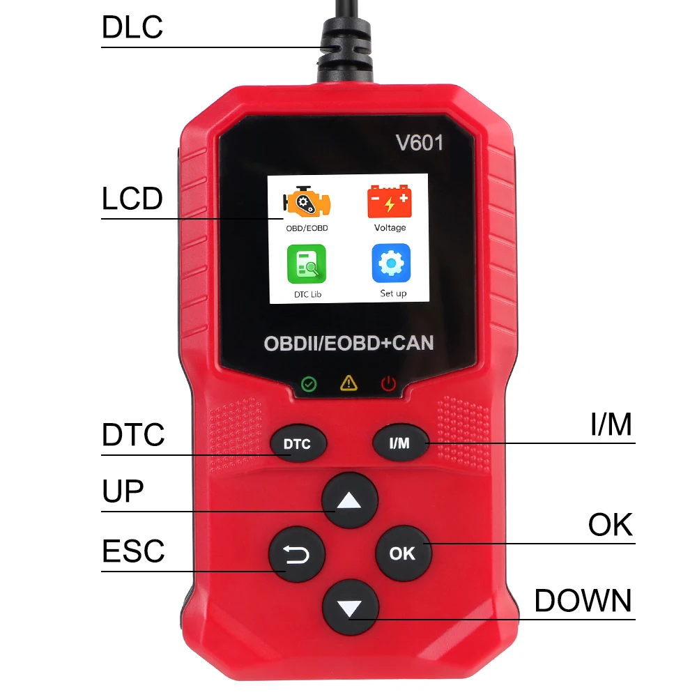 متعدد اللغات obd2 الماسح الضوئي محرك obd 2 الماسح الضوئي obdii/eowd التشخيص أداة مسح ضوئي ODB2 رمز القارئ أداة تشخيص السيارة V601