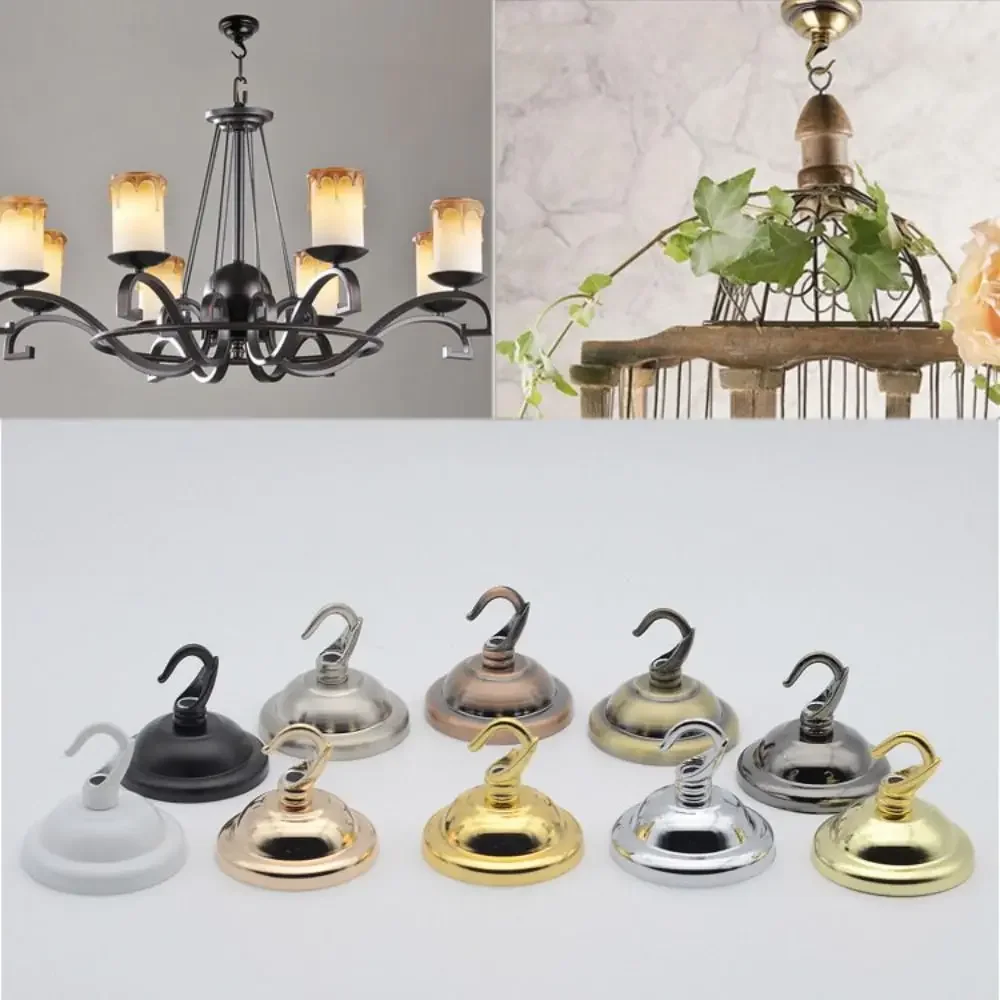 JOYINLED 2/5PCS Vintage Ceiling Holder Cover Plate 56mm Metal Pendant Lamp Hook Base Panel for Chandelier Hanging Light Fittings
