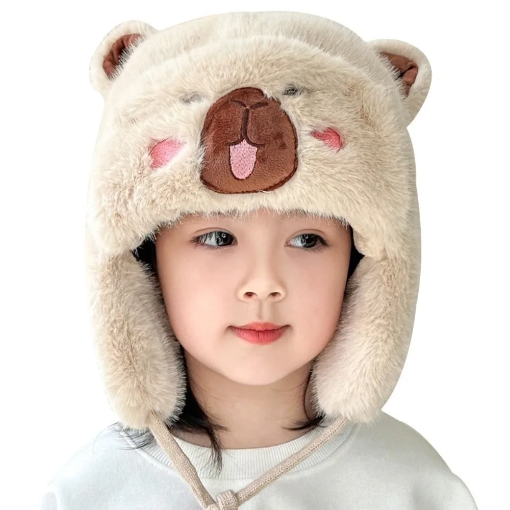 

New Plush Lei Feng Hat Windproof Coldproof Pullover Cap Warm Beanie Hat Kids