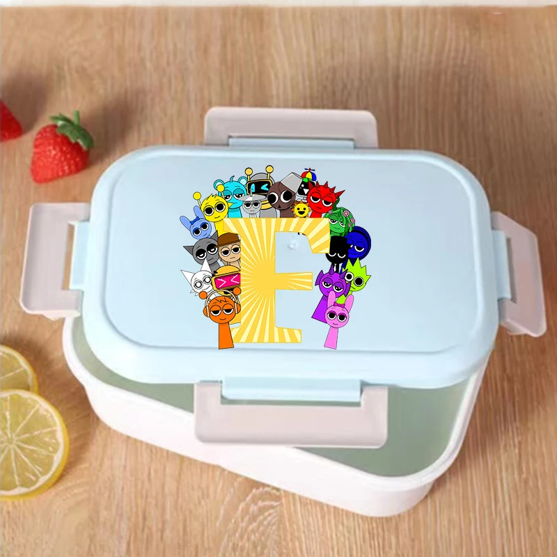 Sprunki Lunch Box Cartoon 26 Letters Print Portable Bento Boxes Man Woman Hermetic Food Crisper Single Layer Capacity Lunch Case view 6