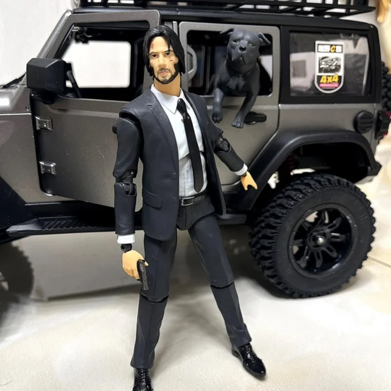 16cm john wick figura de ação modelo brinquedo pvc cão keanu reeves figura de ação estátua desktop coleção decoração presentes da criança