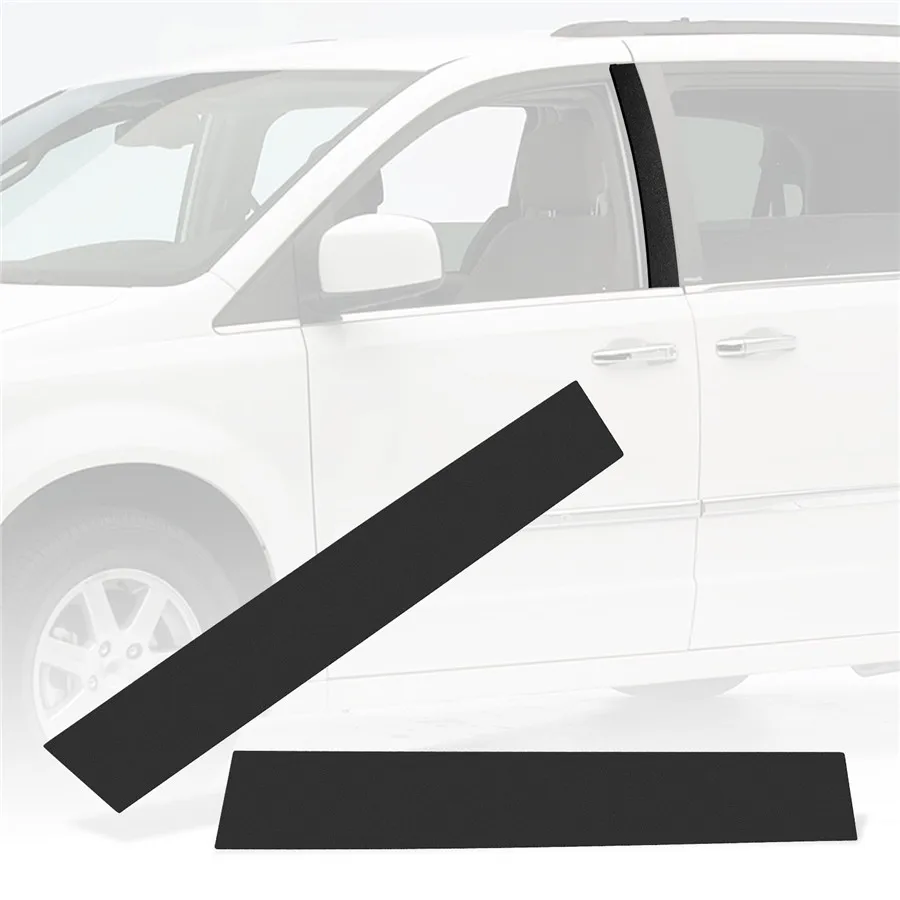 

For Dodge Grand Caravan Pair Black Front B Pillar Post Moulding Cover Trim Caps