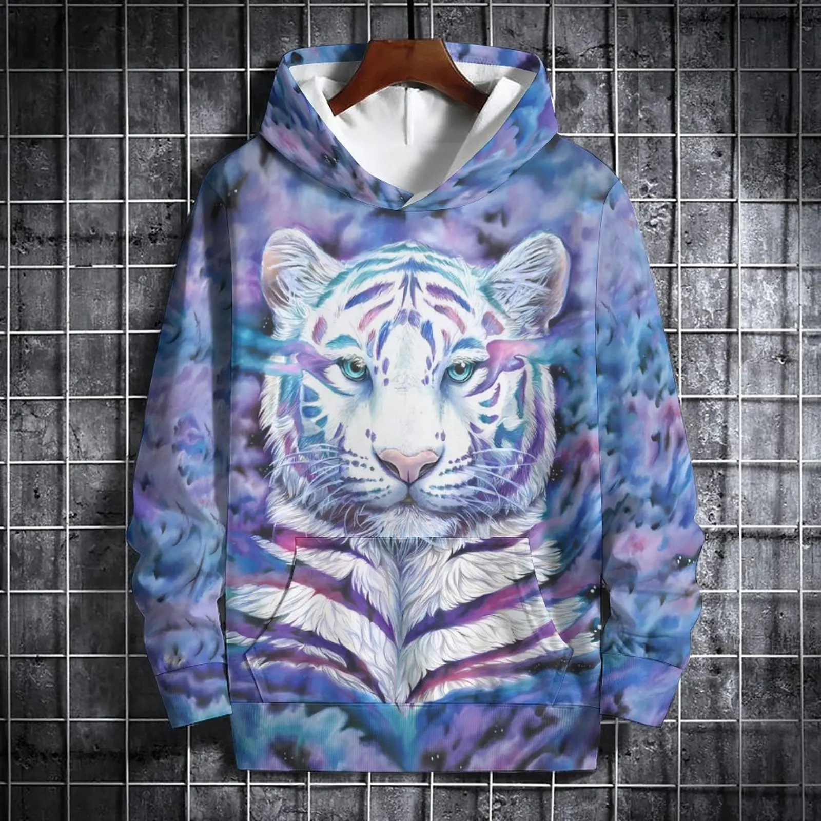 cute Tiger 3D Cool Jungle Print Men's Hoodie Fashion Streetwear Hooded Sweatshirt Summer Autumn Tracksuit Pullover Casual Hoodie