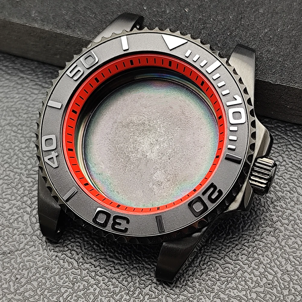 

Black NH35 Case 40.5mm GMT Sapphire Glass Case with Chapter Ring Waterproof fit for NH34 NH35 NH36 Movement Case 20mm Strap
