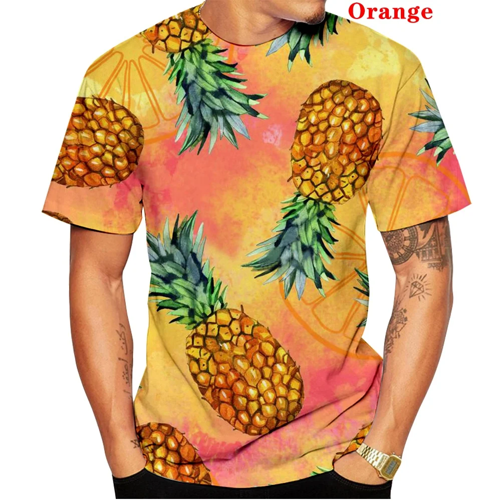 New Men\'s Women\'s Fashion Pineapple Shirt Graphic Tees Summer Short Sleeve Round Neck T-Shirt Tops