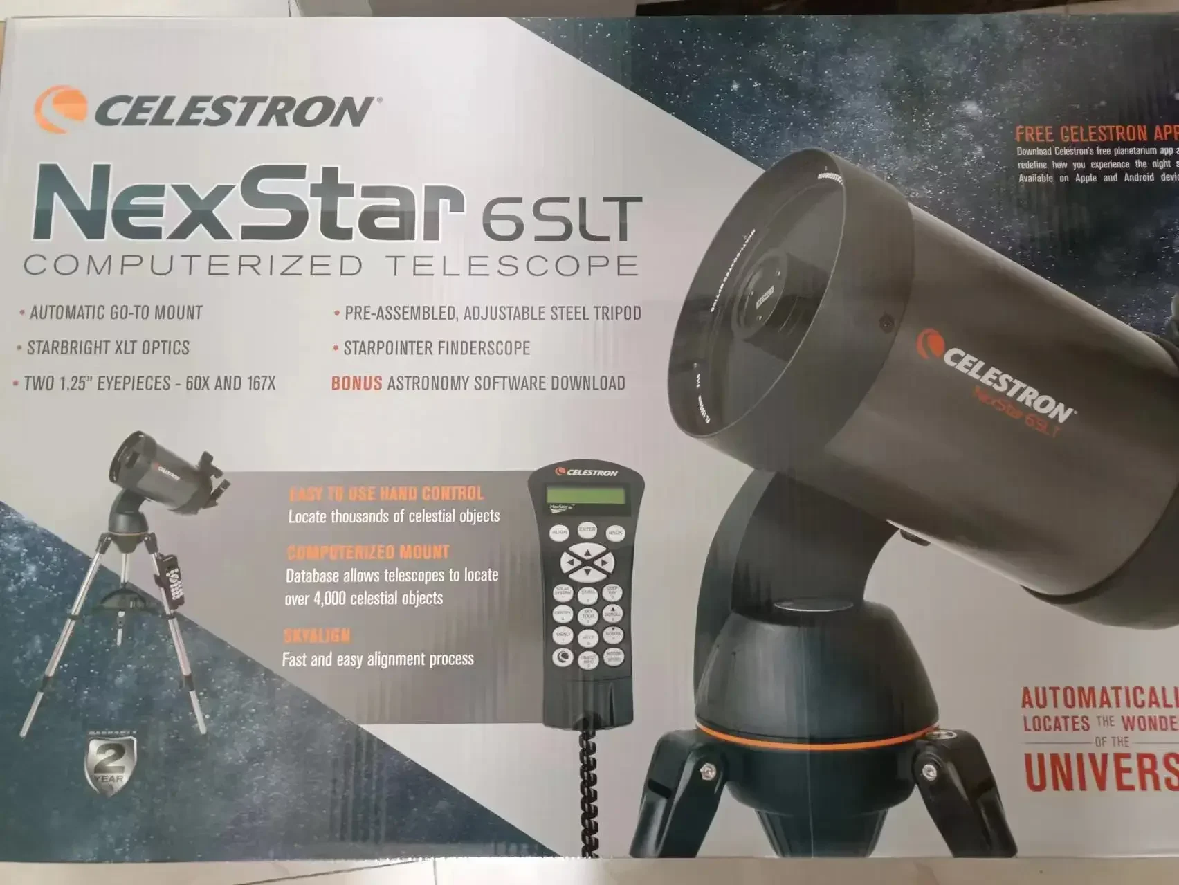 Celestron NexStar Astronomical Telescope, 150SLT, 6SLT, Schmidt-Cassegrain System, Motor Driven, Theodolite, 1.25 