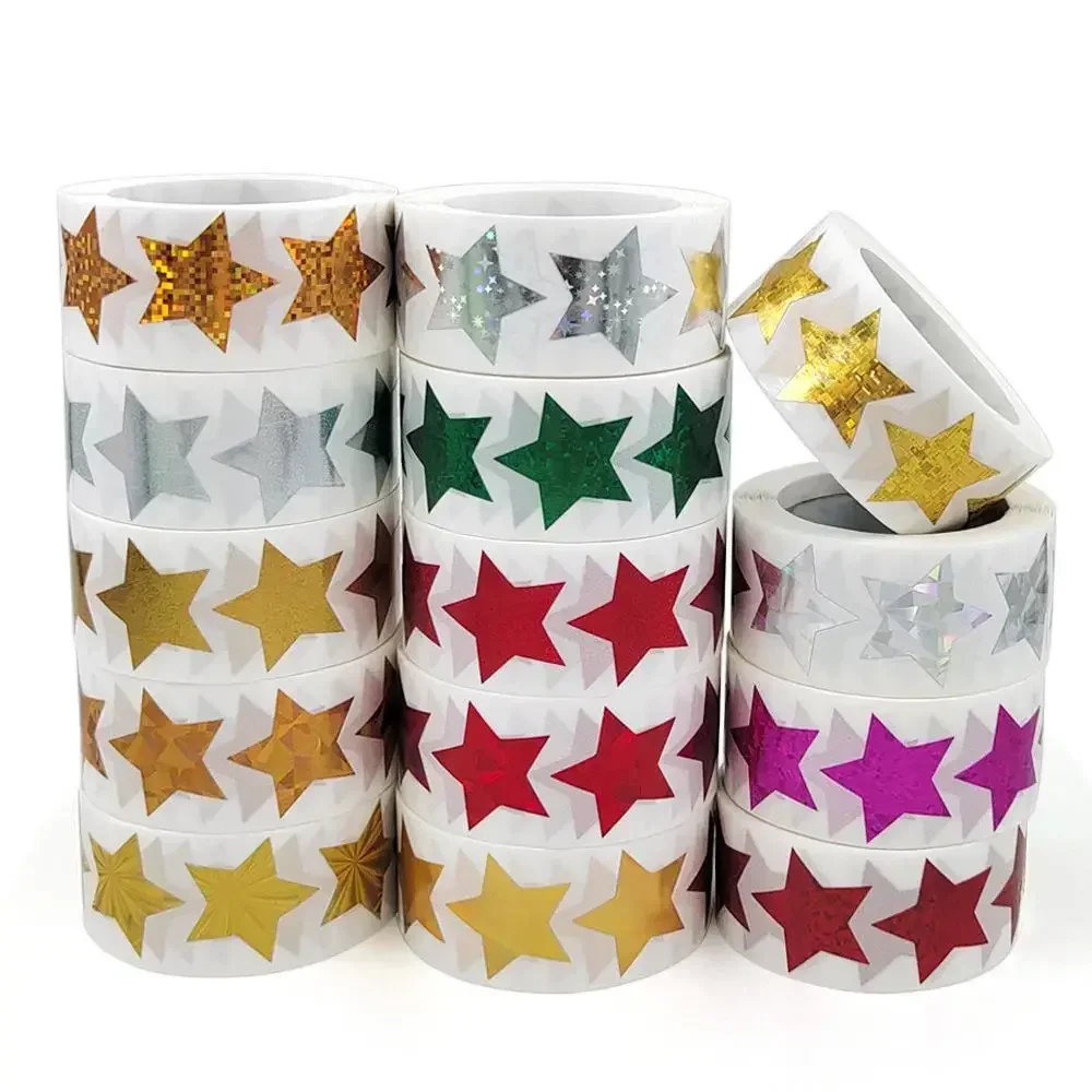 100-500 pezzi adesivi Glitter Star per bambini adesivo ricompensa insegnante di scuola Cute Party Decor etichetta aziendale adesivi Scrapbooking