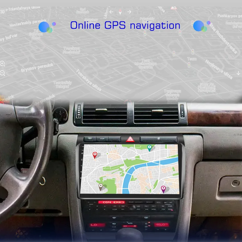 2din 9 hüvelykes IPS android10 autó Rádióadó Multimédia Játszadozó carplay automat GPS Kormánymű DSP BT RDS számára audi A6 C5 1997-2004