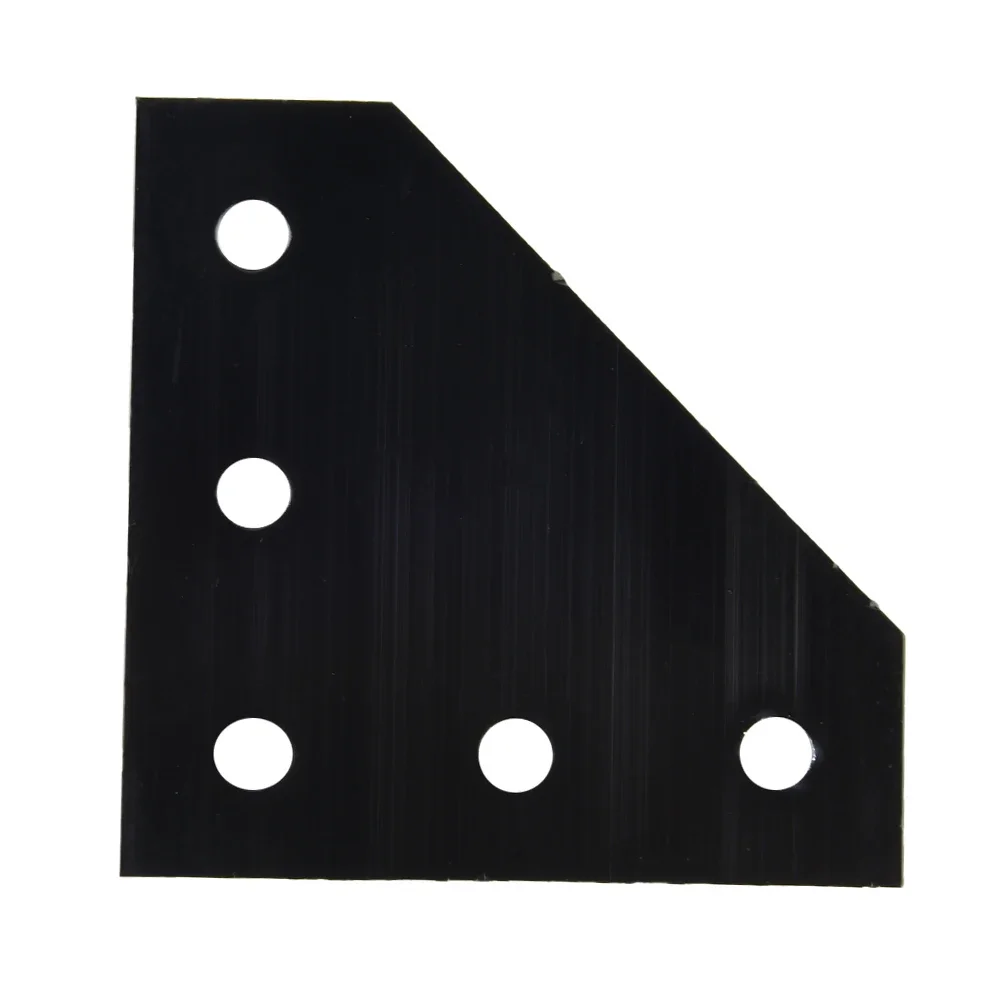 Soporte de ángulo de placa de unión serie 2020 plata sin tornillos 5 orificios 90 grados sujetadores negros tablero de unión mejoras para el hogar